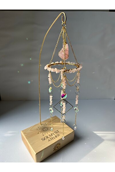 solmyst atelier Masaüstü Serisi Pembe Kuvars SunCatcher - Güneş Tutucu - Güne...