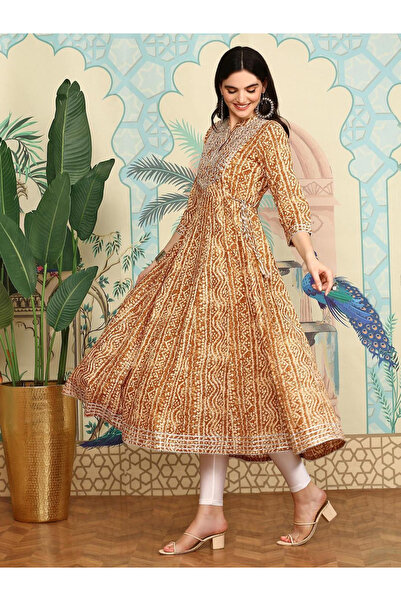 Ishin By Styli Mustard Cotton Blend Kurta and Pants Set