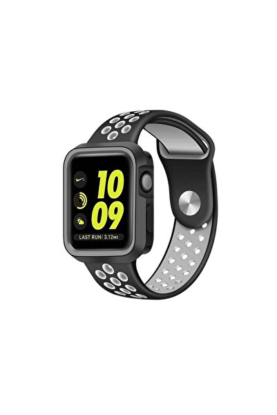 Casey Studios Rugged Case for Apple Watch 3/2/1 - 38MM, Hard Material, Ultra-Thin, Black/Gray