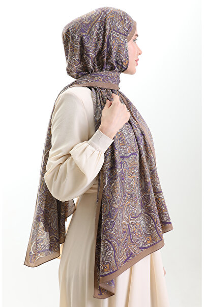 sefamerve Karaca Patterned Mio Shawl 82011-05 Earth Purple