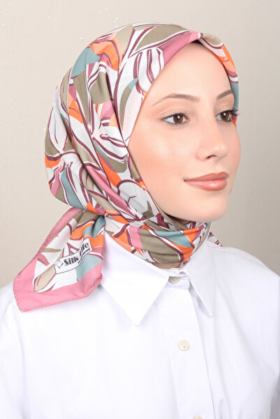 Silk Life Soft Pamuk Eşarp 4128-8 Gül Kurusu