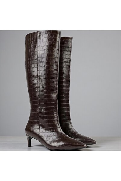 runa shoes Crocodile Detail Heeled Boots