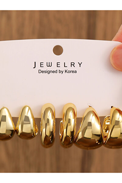 Take Two By Styli Set of 3 - Assorted Circle Alloy Earrings