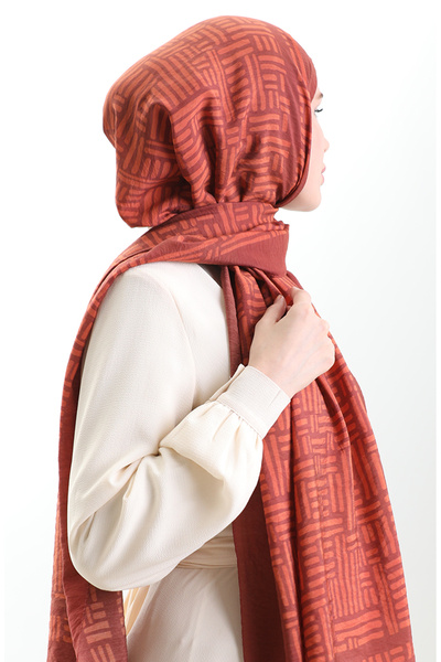 sefamerve Karaca Natural Fiber Shawl 82008-08 Tile
