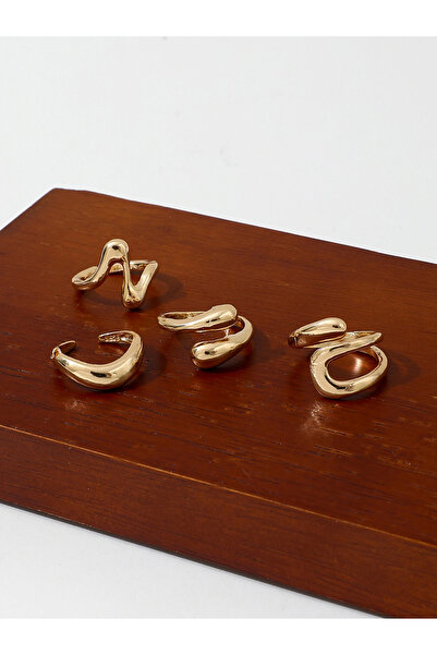 Take Two By Styli Set of 4 - Gold Tone Statement Rings
