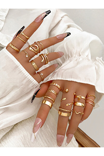 Take Two By Styli مجموعة من 24 حلقة متنوعة الملمس