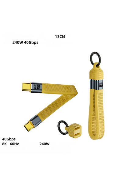 silabor USB 4.0 Esnek Kısa Kablo, Tam Özellikli Veri Kablosu, 40 Gb Aktarım P...