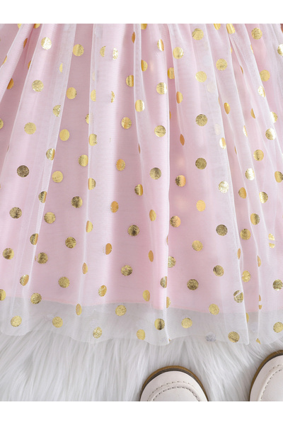 Take Two By Styli Bow Detail Ruffled Long Sleeve Mesh Dress