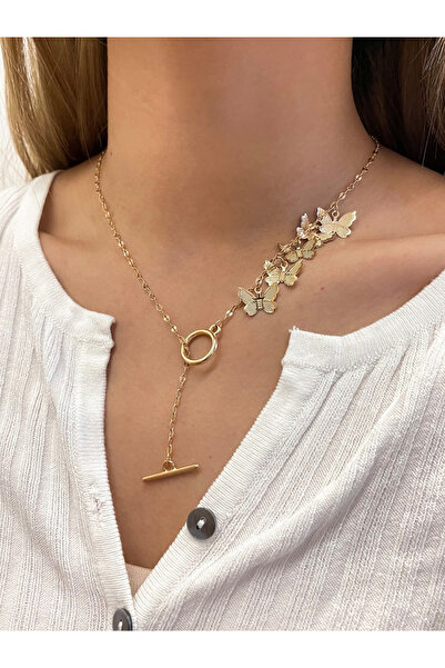 Take Two By Styli Butterfly and Circle Decor Necklace