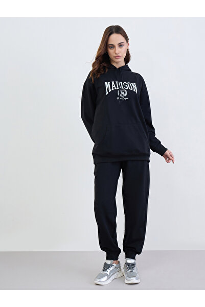 Styli Black Longline Hoodie and Joggers Co-Ords