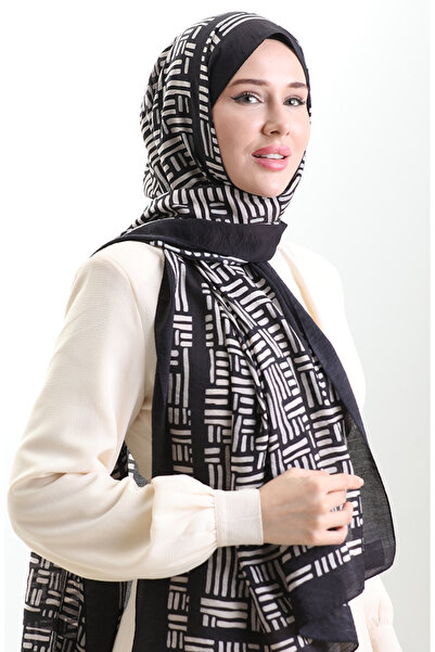 sefamerve Karaca Natural Fiber Shawl 82008-12 Black