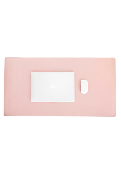 BloominBag Still & Silent – Pink Genuine Leather Desk Mat MacBook Pad