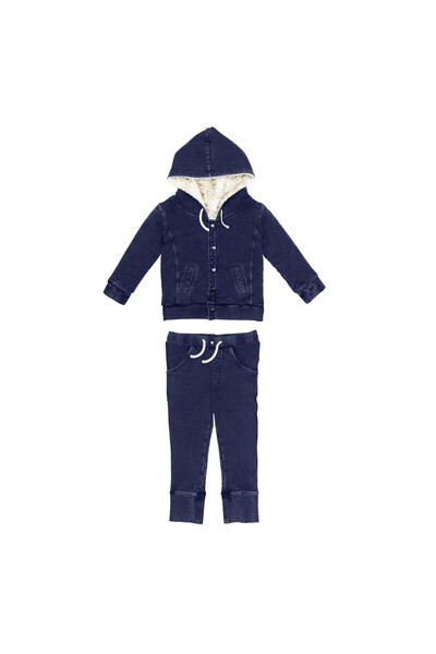 Lovedbaby Baby faux denim jacket & jogger set, 100% cotton, Navy, 6-24 months