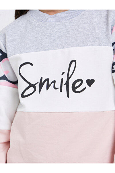 Styli Grey Color Block Sweatshirt and Joggers Set