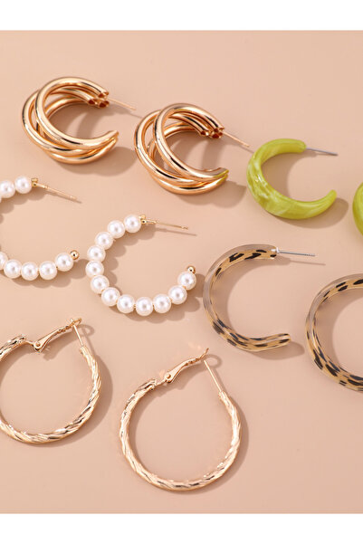 Take Two By Styli Set of 5 - Assorted Chic Hoop Earrings