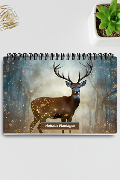 qoeuyl boutique Spiralna sveska A5 sa temom jelena, lista obaveza, nedeljni p...