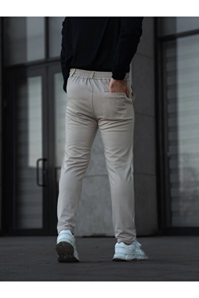 Kanonik Education Men's Diagonel Micro Textured Pocket Trousers - Beige