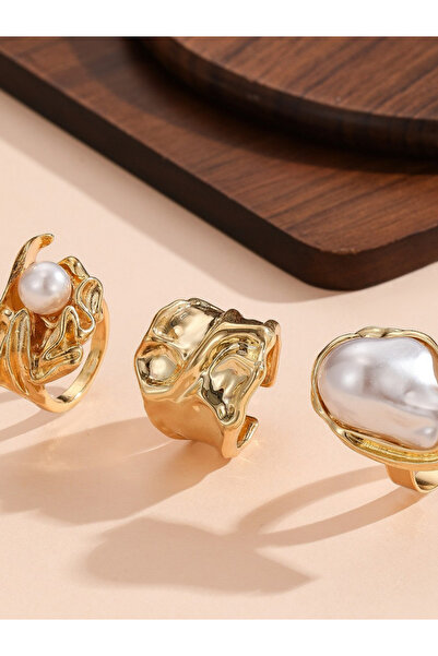 Take Two By Styli Set of 3 - Faux Pearl Ring