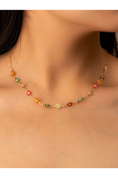 Take Two By Styli Flower Decor Necklace