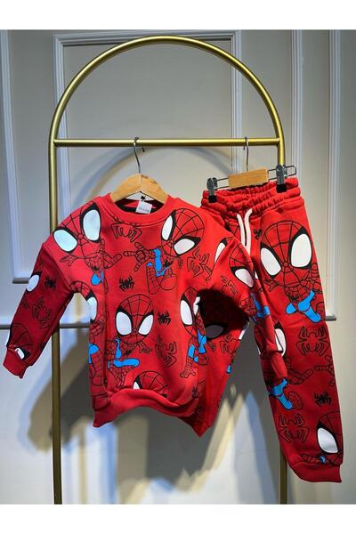 baume clothes Boy's Patterned Top and Bottom Set Model 45