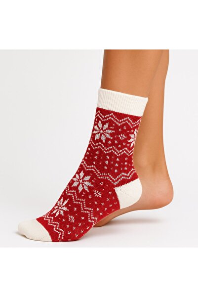 Plus Scorpion Women's Plain Premium Socks, Non-Marking, Cotton, Thick and Warm Christmas Themed Single Socks, Plus Scorpi