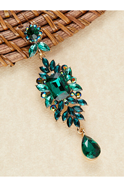 Take Two By Styli Green Embellished Earrings