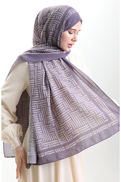 sefamerve Karaca Natural Fiber Shawl 82008-02 Dark Lilac Stone