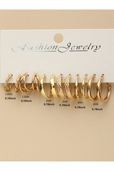 Take Two By Styli Set of 6 - Gold Tone Hoop Earrings