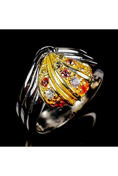 FashionBijoux 925 silver jewelry ring with vintage rhodolite, 6.75