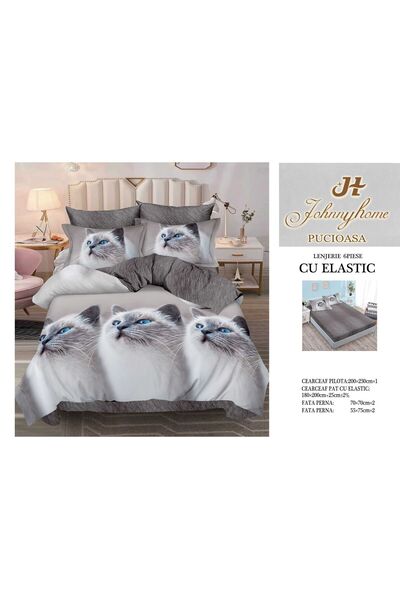 Inovius Bed linen with elastic 6 pieces Luxury Johnny Home Pucioasa DSIPRO129