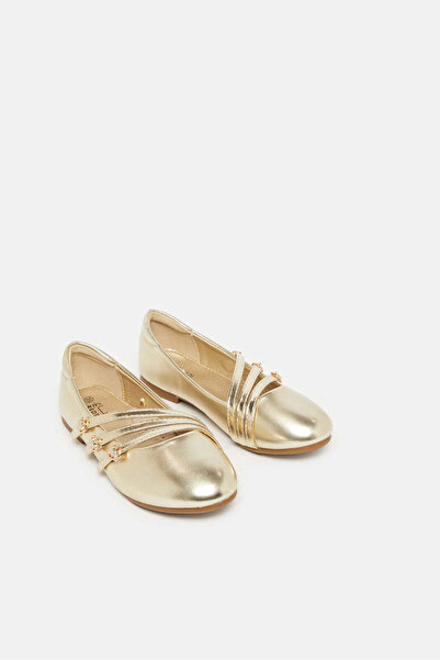 REDTAG Senior Girls Gold Strap Ballerina