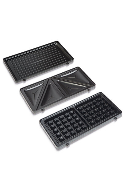 CED AUTO TRADE Sandwich Maker- 3 in 1 - 220-240V - 800W - argintiu/negru