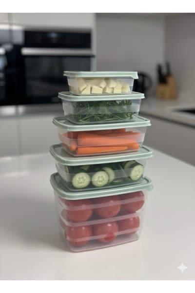 Dem Home 5 Pieces Storage Containers Refrigerator and Microwave Storage Container - Refrigerator Organizer Storage Box