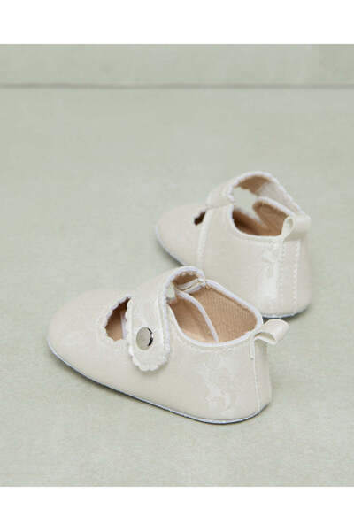 REDTAG Baby Silver With Button Detail Pram Shoe