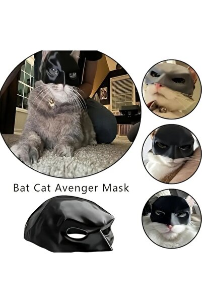 OEM Cat mask, Batman design, funny pet accessory, black
