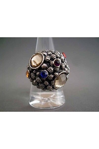 FashionBijoux Fancy jewelry ring with round crystals