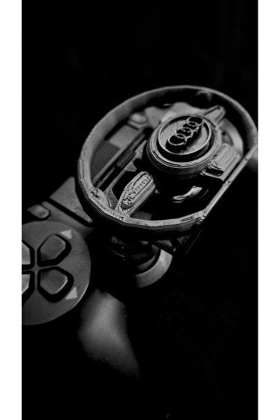 Salıncak Ps4 Oyun Kolu İçin AUDl Mini Direksiyon Seti SİYAH (Tam Ölçü )