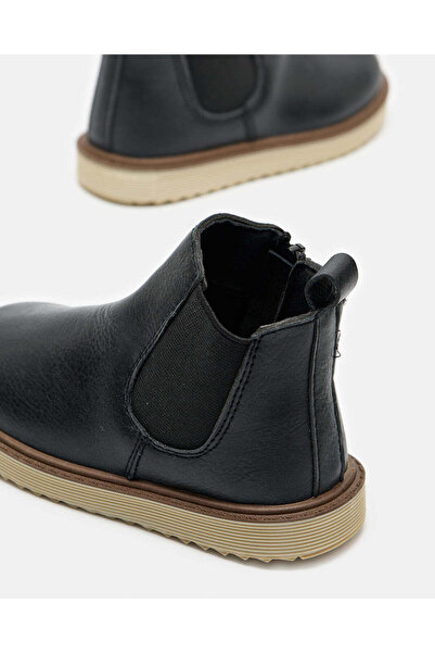 REDTAG Infant Boys Black High-Top Sneakers