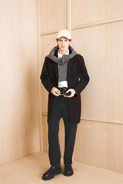 DeFacto Χειμερινό καστανό παλτό με κουμπιά και τσέπες (25 AU)