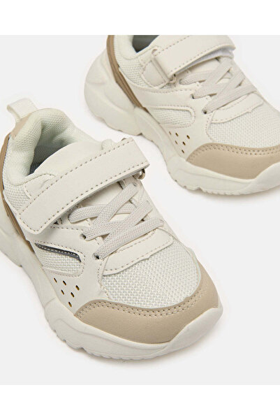 REDTAG Boys Ecru Material Block Chunky Sneakers