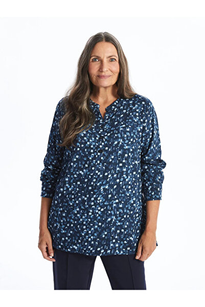 LC Waikiki Γυναικεία μπλούζα LCW Grace με μαύρη στάμπα με λαιμόκοψη