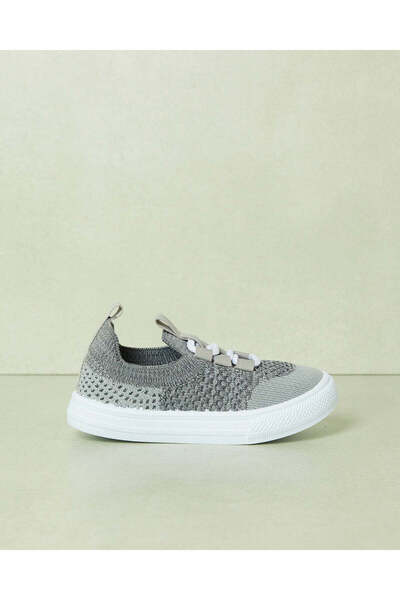 REDTAG Boys Grey Knitted Slip-On Shoes