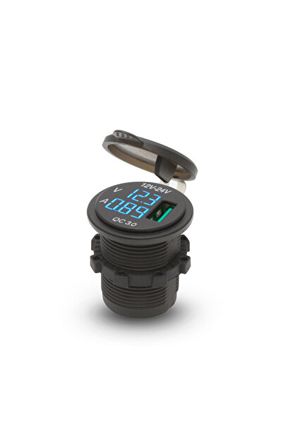 CED AUTO TRADE USB adapter with cigarette lighter mount and voltmeter