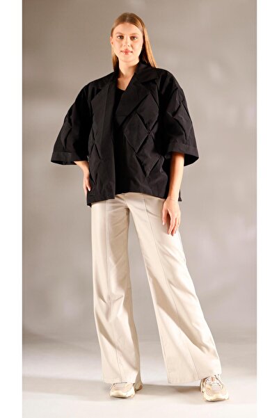 shE tekstil Italian Style Design Triangle Jacket Black