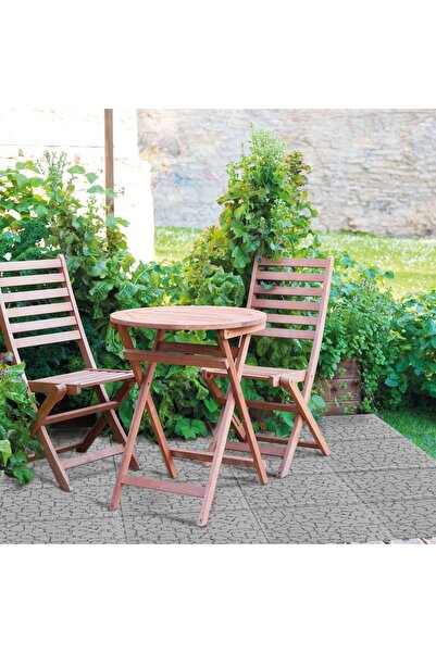 CED AUTO TRADE Garden paving - stone pattern - plastic - 29 x 29 cm - gray - 4 pcs/pack