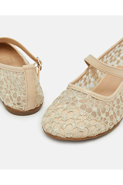 REDTAG Senior Girls Beige Embroidery Ballerina