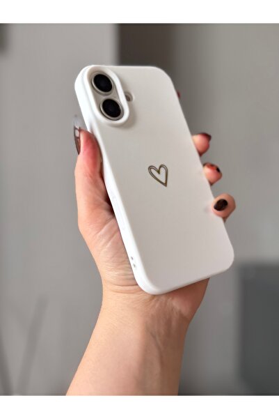 MİRAZ TASARIM iPhone 17 White Case with Heart Print2