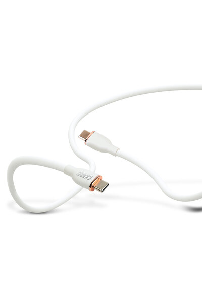 CED AUTO TRADE Type-C / Type-C data cable, 1 m, 3A, 60W, white, with silicone coating