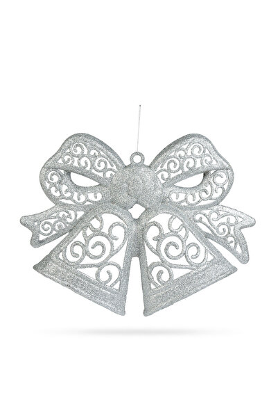 CED AUTO TRADE Bow decoration – hanging – silver – 35 cm