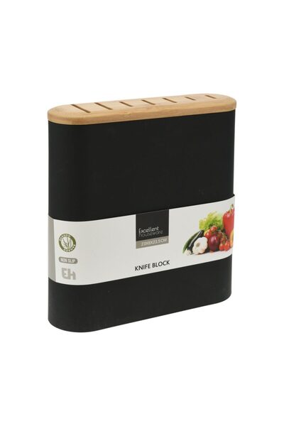 Koopman Bloc de cuțite negru 23 x 8 x 23,5 cm